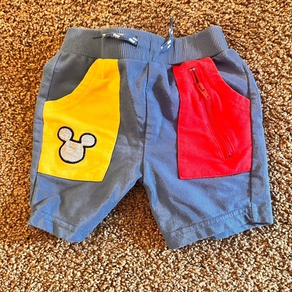 PREOWNED 18 Month blue Mickey wind breaker jacket with hood. 2T mickey shorts - Picture 2 of 10